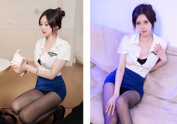 【B站 芋圆有点甜】性感空姐写真丝袜美腿巨乳+热舞视频34P+4V【511M】