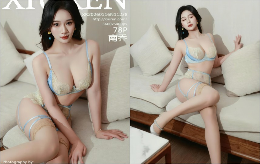 秀人网 No.11238 南乔 天蓝抹胸包臀裙 情趣蕾丝内衣【79P+397M】